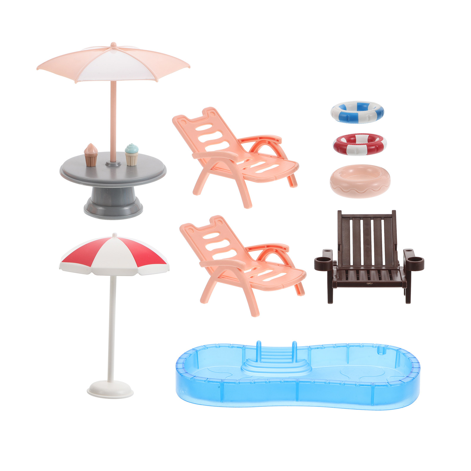 Kids Outdoor Furniture Set - 1 Adet Minyatür Yüzme Havuzu Seti,
